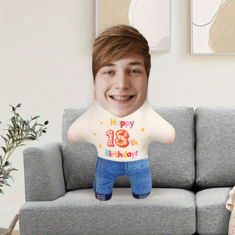 "Happy 18th Birthday" Custom Face Pillow