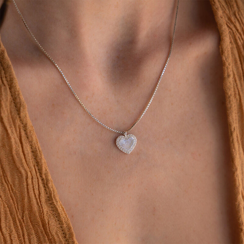 Personalized Heart Fingerprint Necklace Memorial Gift For A Loved One