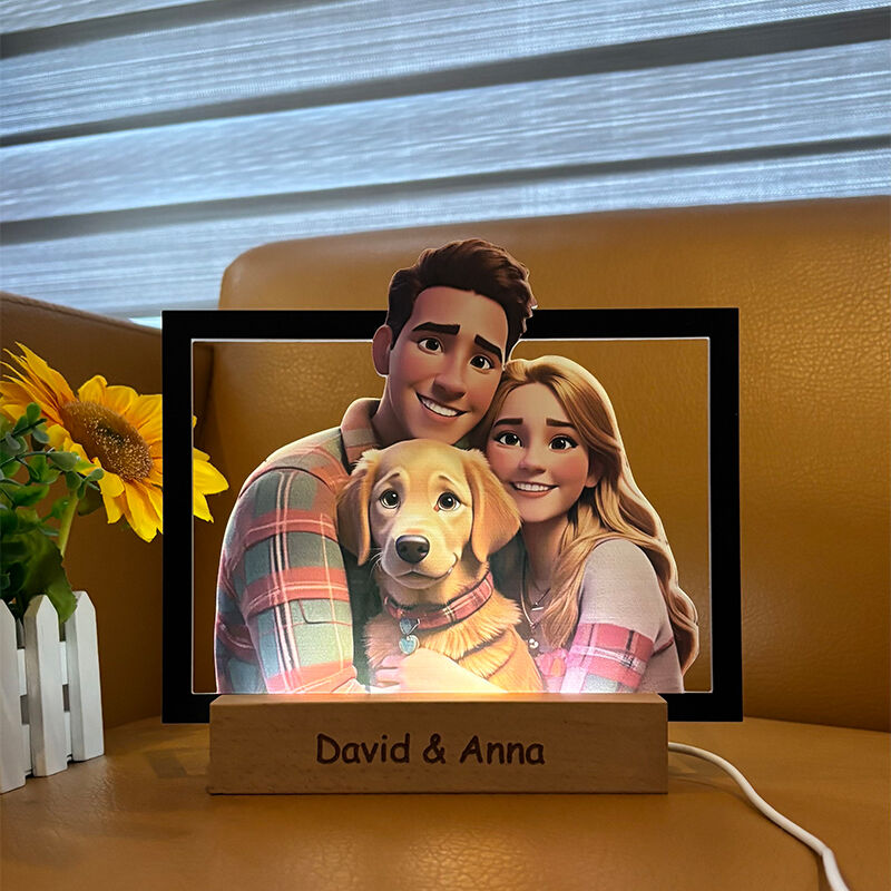 Personalized Cartoon Picture Night Light Cute Gift for Couples
