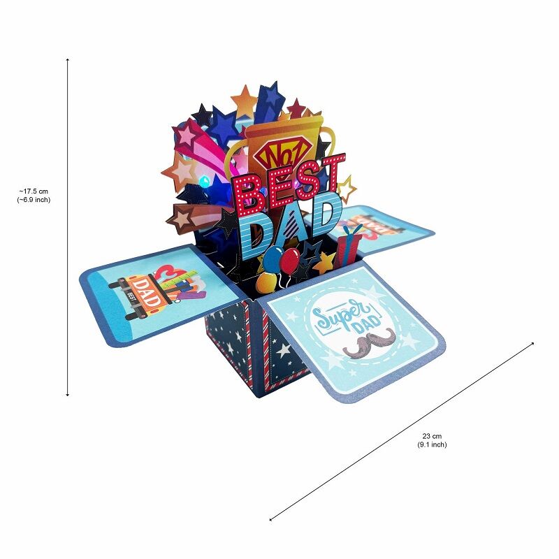 3D Pop Up Karte Best Papa Trophäe Design Attraktives Geschenk zum Vatertag