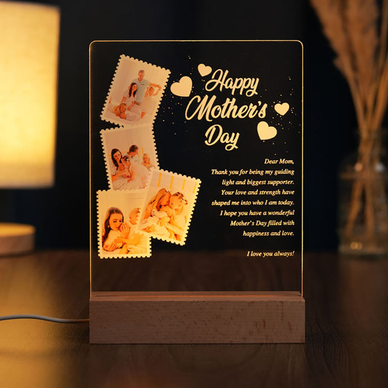 DPDP Personalisierte 3D-Fotonachttischlampe Mit Herz & Namensgravur – Romantisches Geschenk