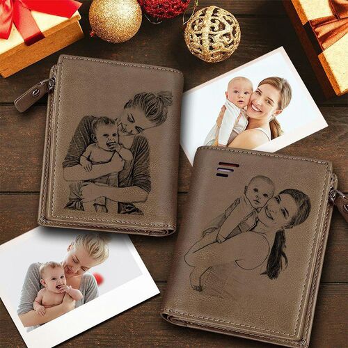 Personalisierte doppelseitige Foto-Wallet-Geschenk für Ihn-Mother's Hug