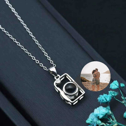 personalisierte Foto Projektion Halskette zu Familie-Kamera-Halskette Sterling Silber