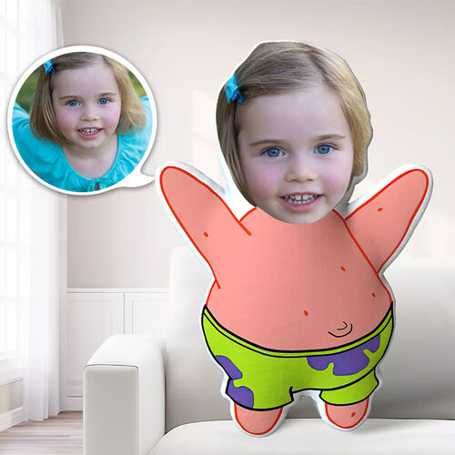 Double Sided Custom Face Pillow Patrick Star 3D Portrait Personalized Photo Pillow Funny Gifts