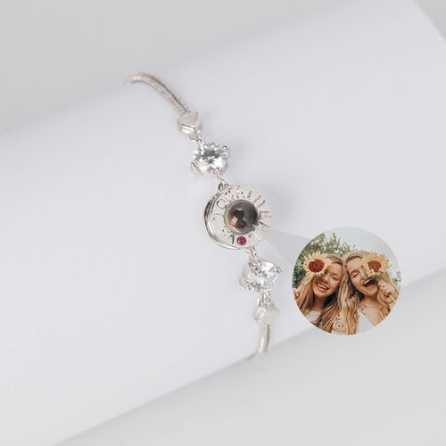Pulsera personalizada proyección de fotos dentro forma de cilindro con piedra