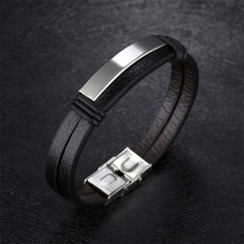"Born For Him" Personalized Bracelet For Men Stainless Steel Woven