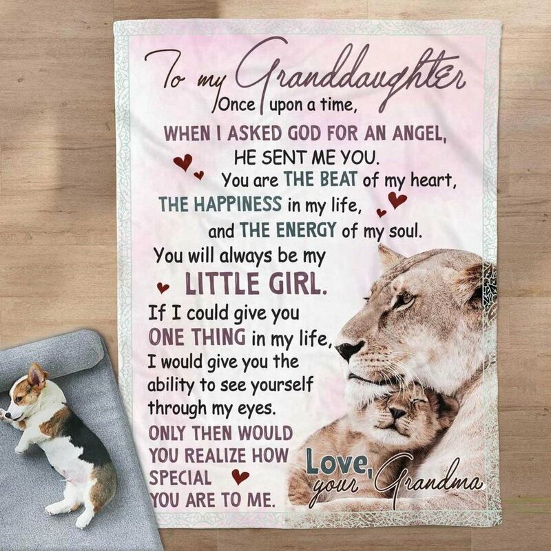 "God Sent me an Angel"Personalized Love Letter Blanket to Granddaughter Warm Gift
