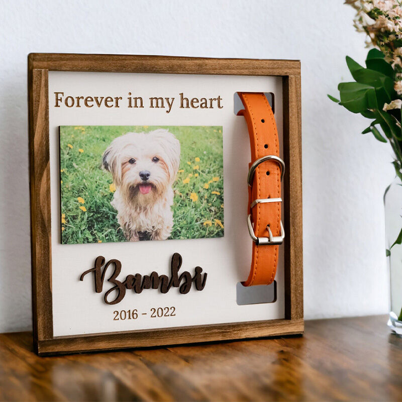 Personalized Pet Collar Photo Frame Memorial Gift For Cute Pets