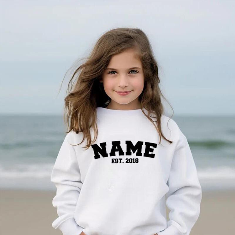 Personalized Kids Embroidered Sweatshirt With Custom Name Warm Gift For Children