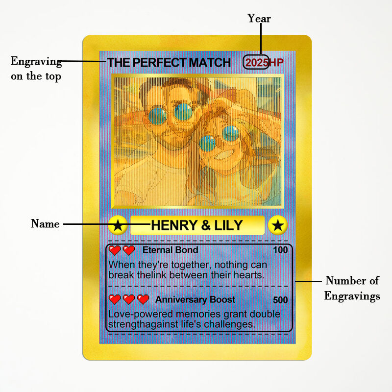 Personalized Lens Anime Poke Card Creative Gift for Couples