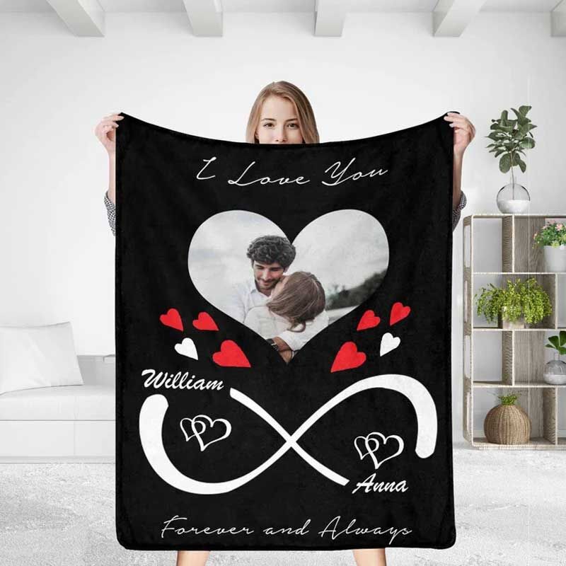 Personalized Infinity Love Name Blanket Custom Blanket For Couple