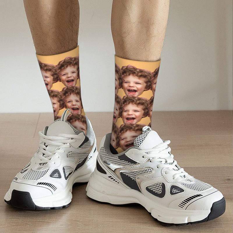 Customized Face Socks with Kids’ Photos Sweet Gift for Mom