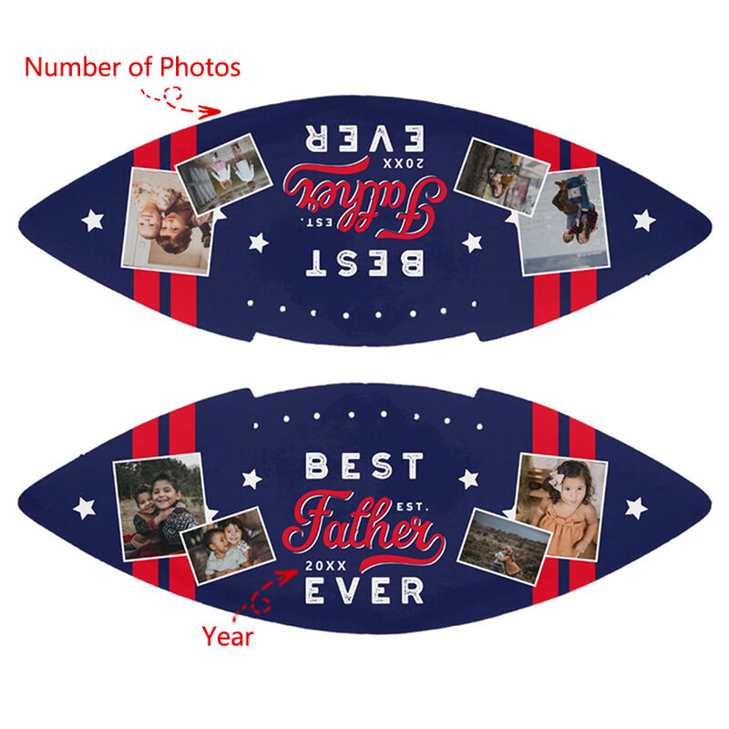 Personalize Football to Add Photos and Year as a Gift for Dad