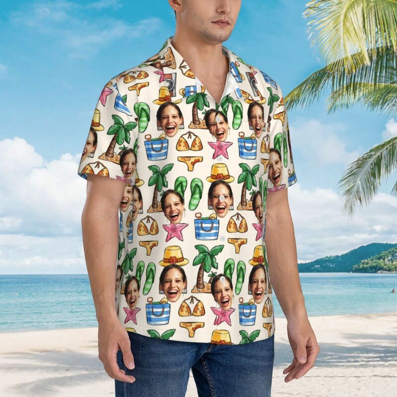 Camicie hawaiane personalizzate Love Surfing Camicia da spiaggia Aloha personalizzata per uomo