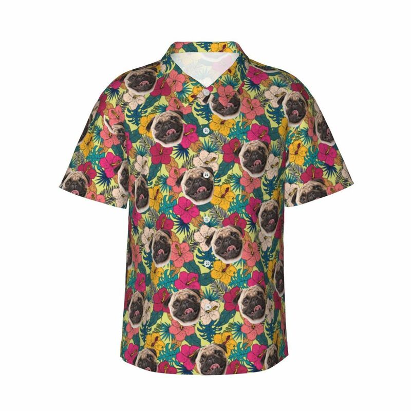 Camisa hawaiana personalizada con la mejor foto para los amantes de las mascotas