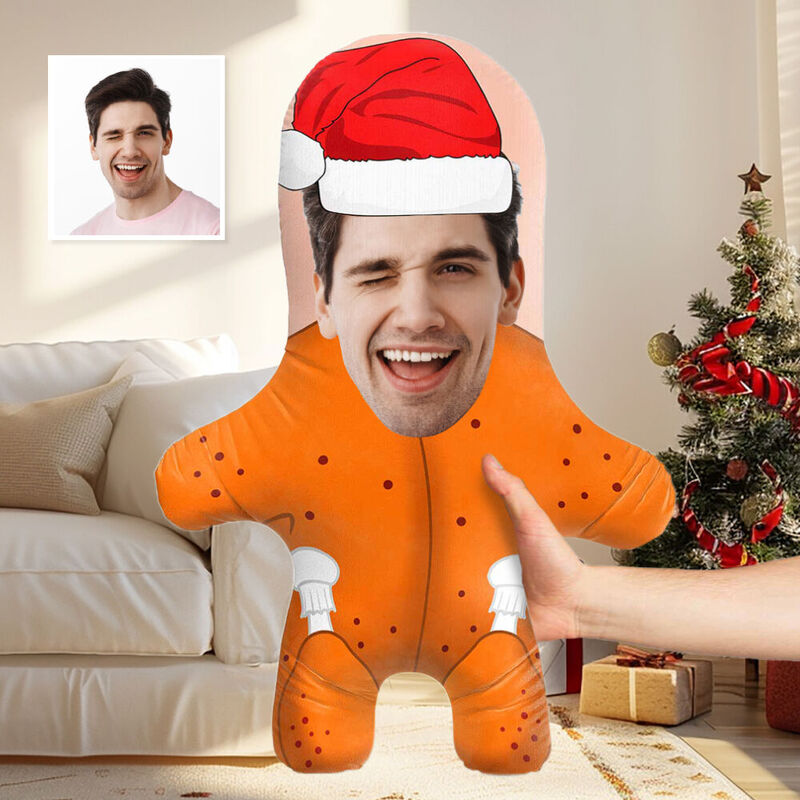 Coussin Oreiller visage personnalisé Coussin Oreiller visage dinde Cadeau de Noël