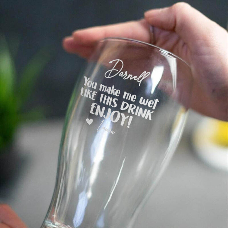Personalized Name Beer Glass Interesting Gift for Couples