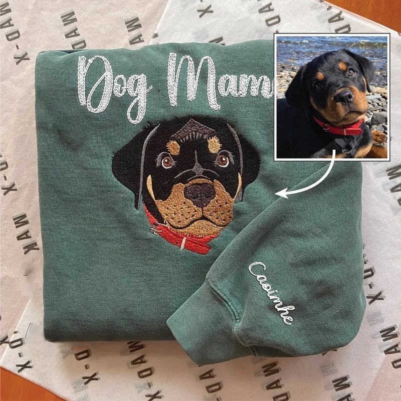 Personalized Sweatshirt Embroidered Custom Pet Photo Design Attractive Gift for Pet Lovers