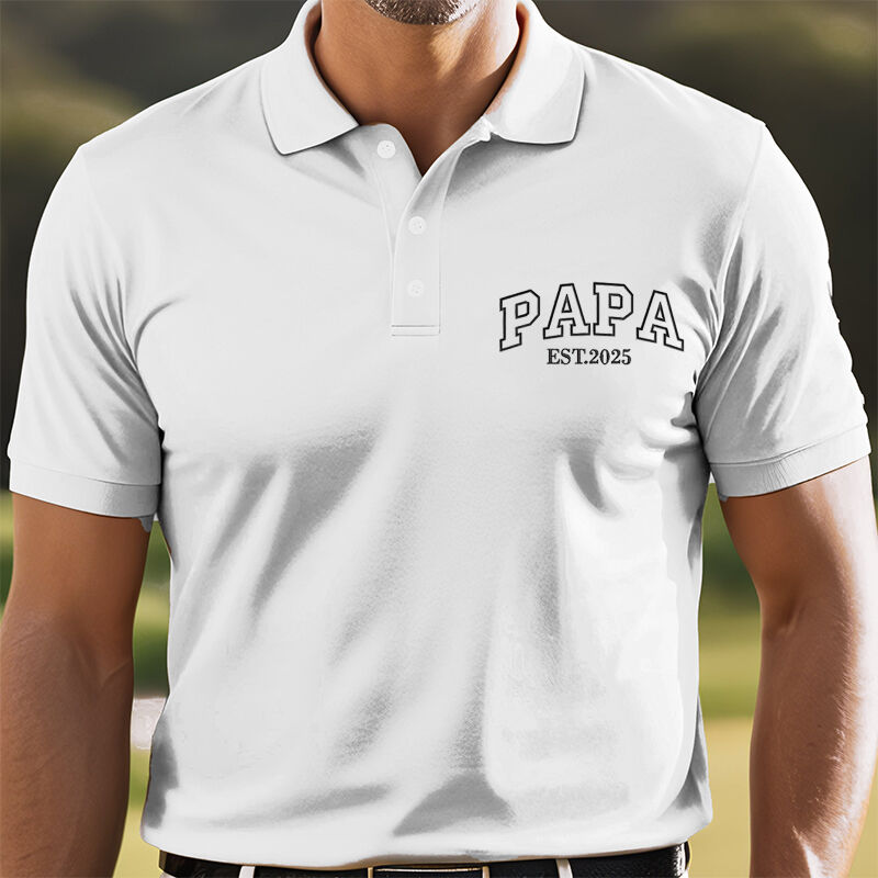 Personalized Nickname Embroidered Polo Shirt with Custom Date Perfect Gift for Family