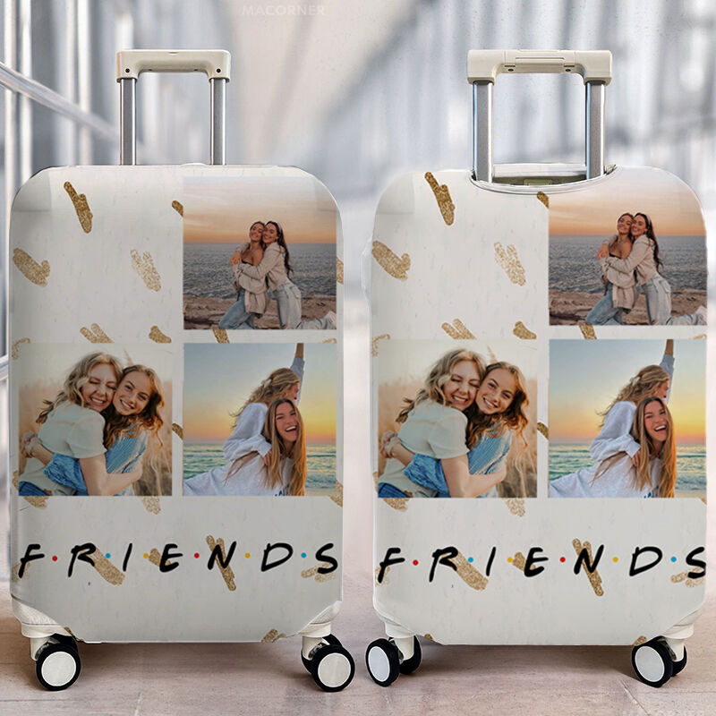 Personalized Luggage Cover Customized Photo Fun Gift for Best Friend