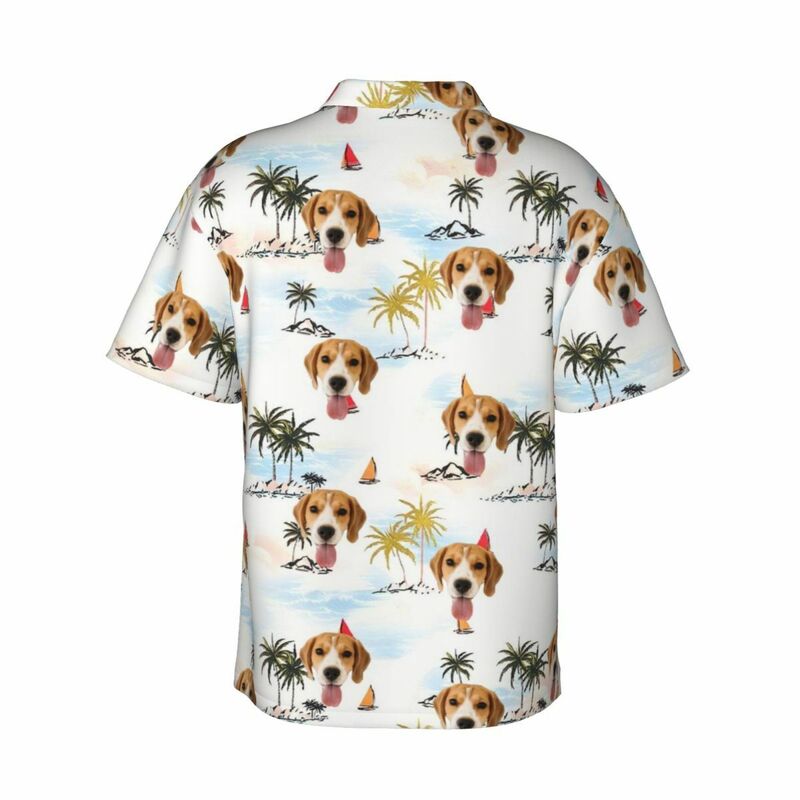Custom Hawaiian Shirt with Beach Coconut Tree Pattern Holiday Gift for Pet Owners