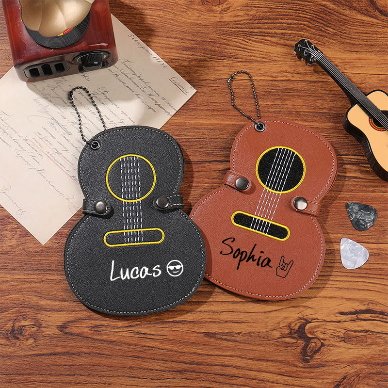 Personalized Name Guitar Pick Holder with Custom Ornaments Cute Gift for Bestie
