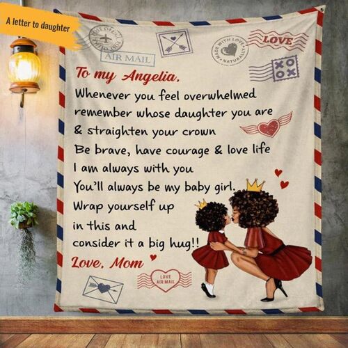 Personalized Love Letter Blanket to My Angelia from Mom