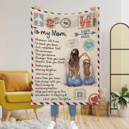Personalisierte Liebesbrief-Decke für Mama von Deine Tochter