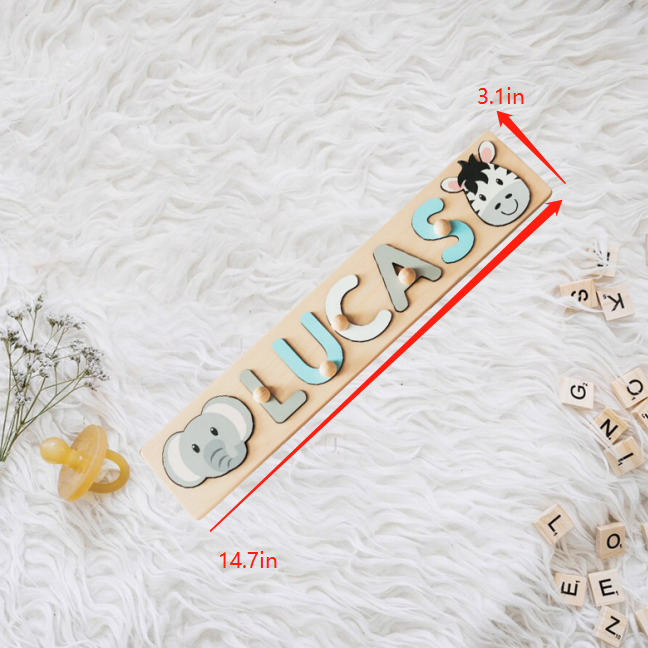 Spersonalizowane drewniane puzzle z imieniem i nazwiskiem Prezent Spersonalizowana śliczna głowa zwierzęcia Śmieszny prezent świąteczny