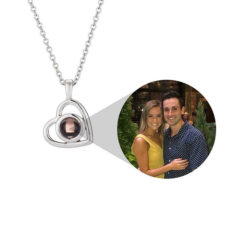 Personalized Photo Projection Necklace - Heart
