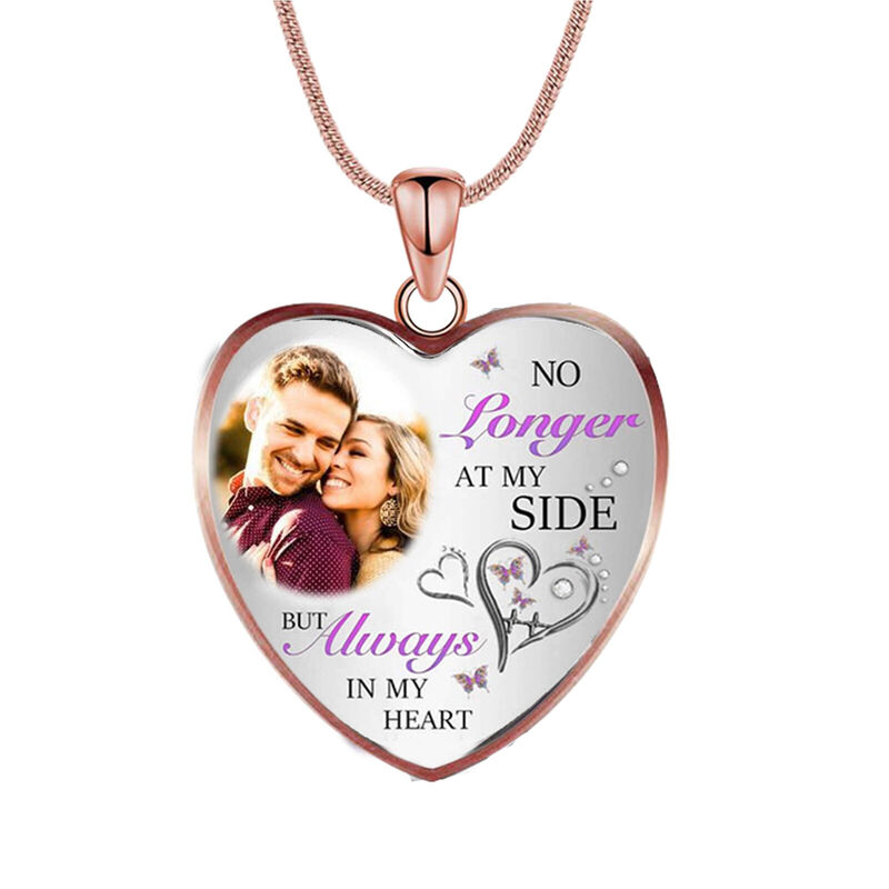Collier Personnalisé avec Photo "No Longer At My Side But Always in my Heart"