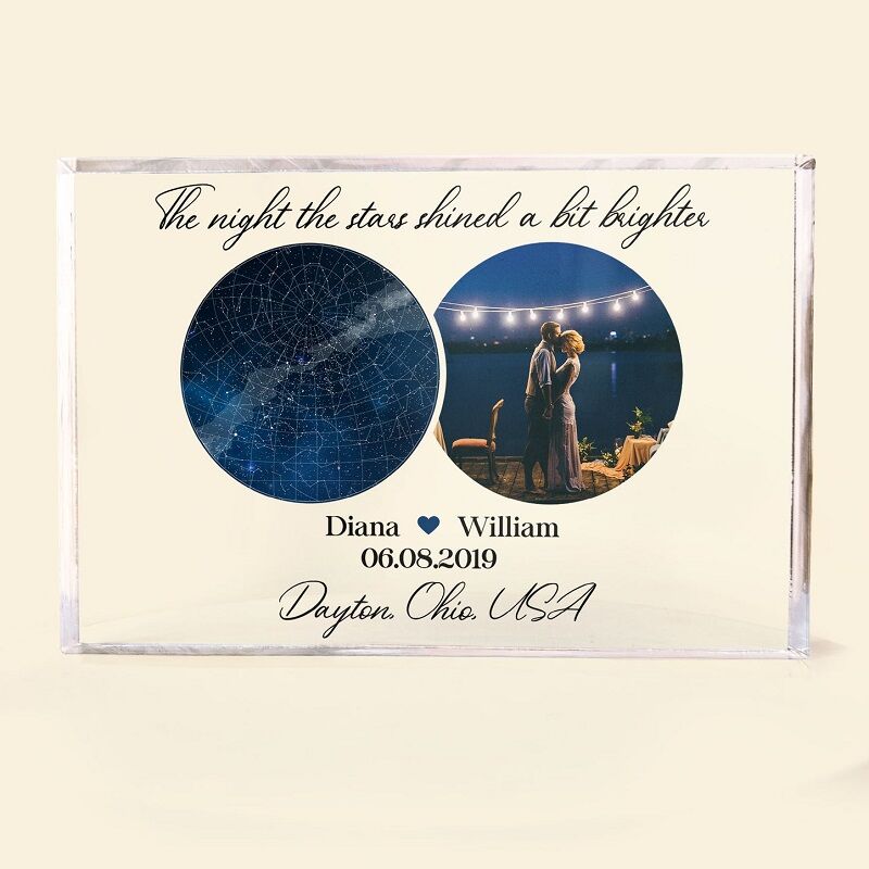 Personalized Acrylic Photo Plaque The Night The Star Shined A Bit Brighter Perfect Gift for Valentine's Day