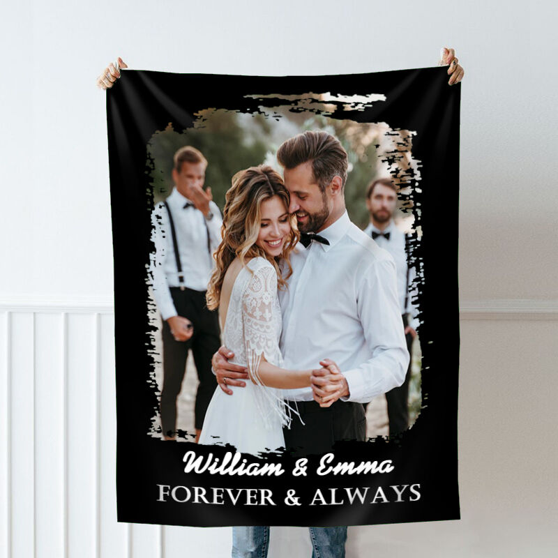 Personalized Picture Blanket Artistic Design Style Romantic Gift for Couples