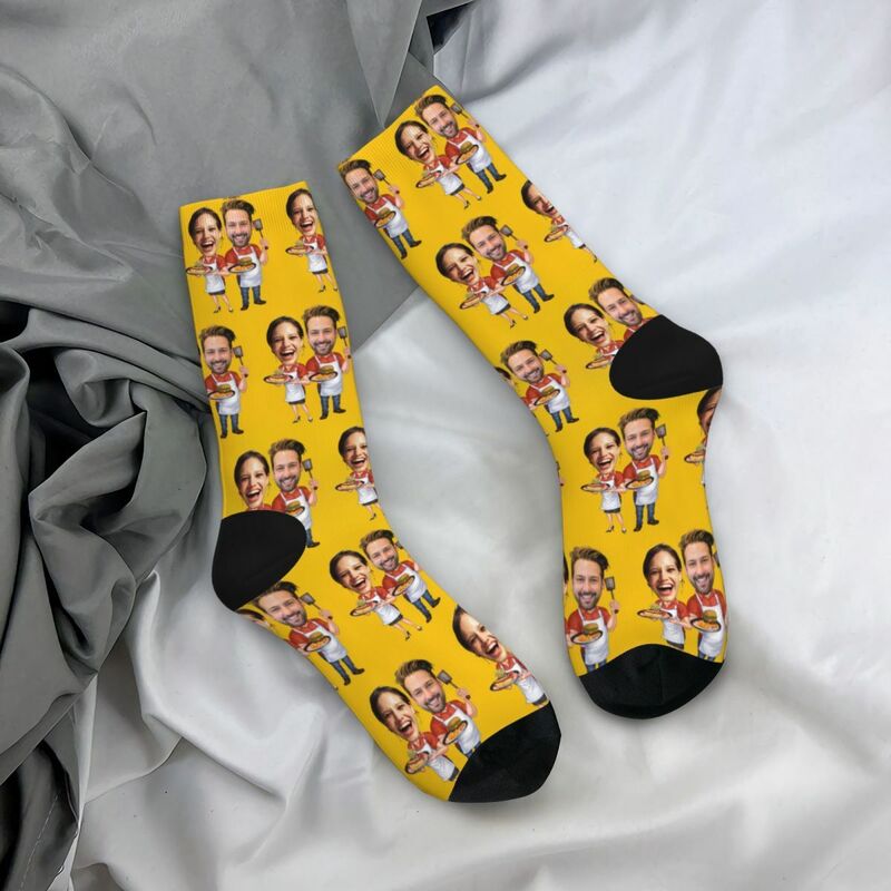 Personalized Face Socks Fun Socks Foodie Gift for Cooking Lovers