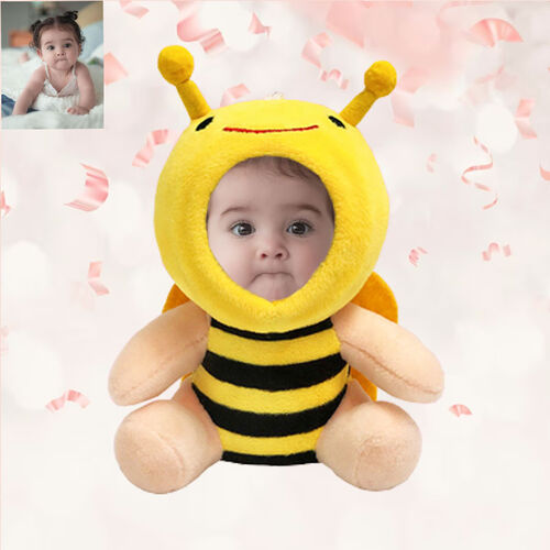 Personalized 3D Custom Face Doll Bee Plush Doll Keychain