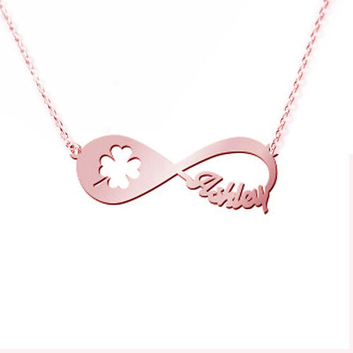 Collana A Infinito Con Nome E Foglia