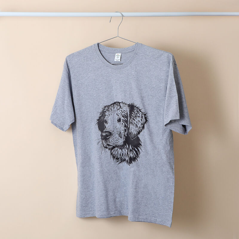 Camiseta personalizada de algodón con foto gris