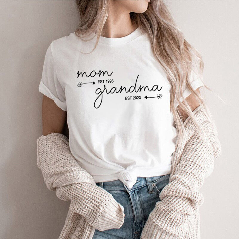 T-shirt personnalisé maman et grand-mère pour la fête des mères