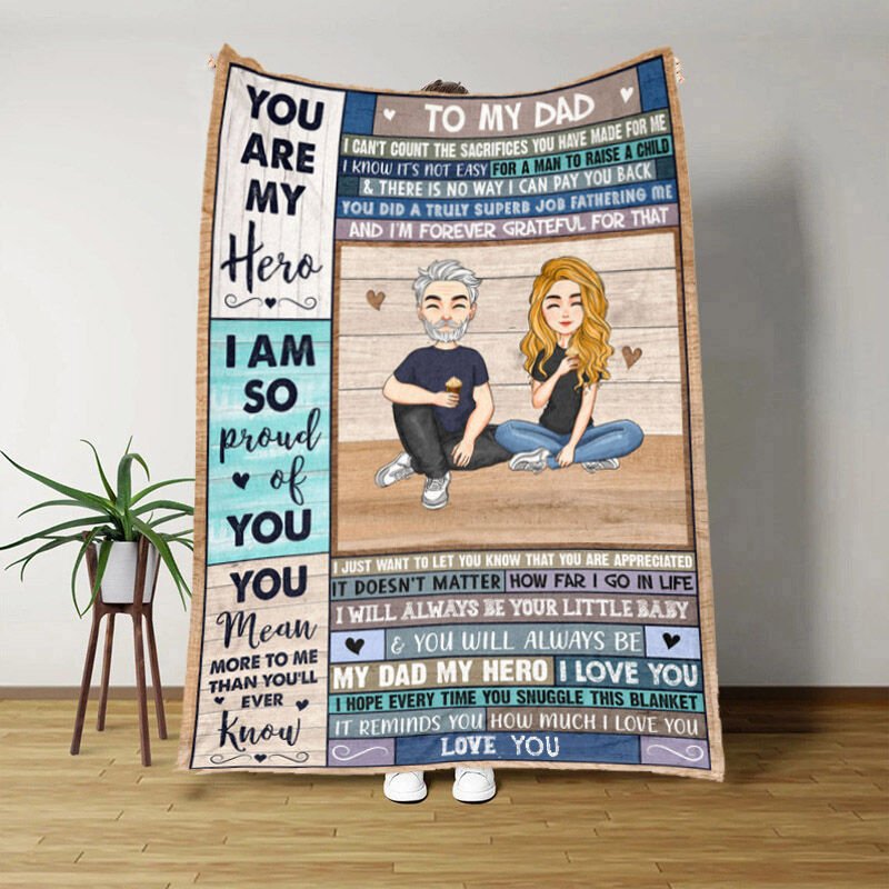 Love Letter Blanket Creative Gift to Dad "I Am So Proud Of You"
