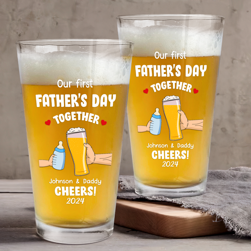 “Our First Father's Day”Personalized Beer Mug Gifts For Dad