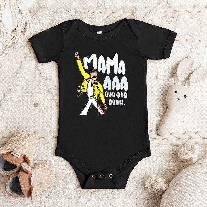 Gepersonaliseerd Baby Onesie Mama Oooh Queen Fans Rock Star Patroon Ontwerp Aantrekkelijk Baby Shower Cadeau