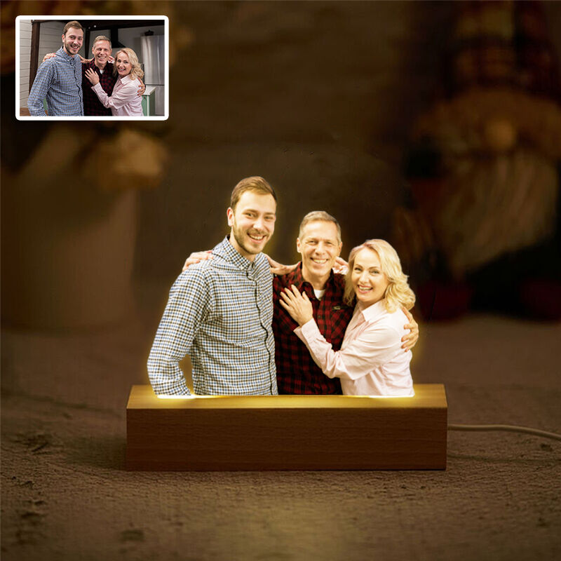 Veilleuse Personnalisée avec Photo Cadeau Chaleureux pour les Parents