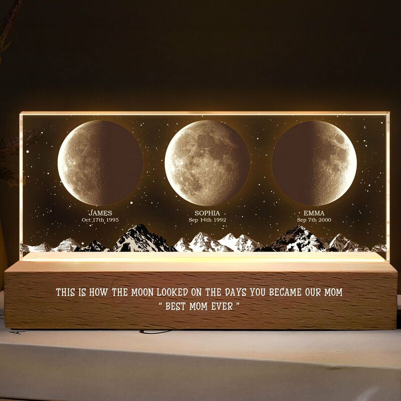 Personalized Led Light Customized Moon Phase Warm Gift For Mom