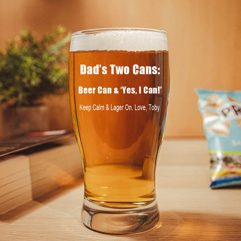 Personalisiertes Text-Bierglas Perfektes Geschenk für Vater