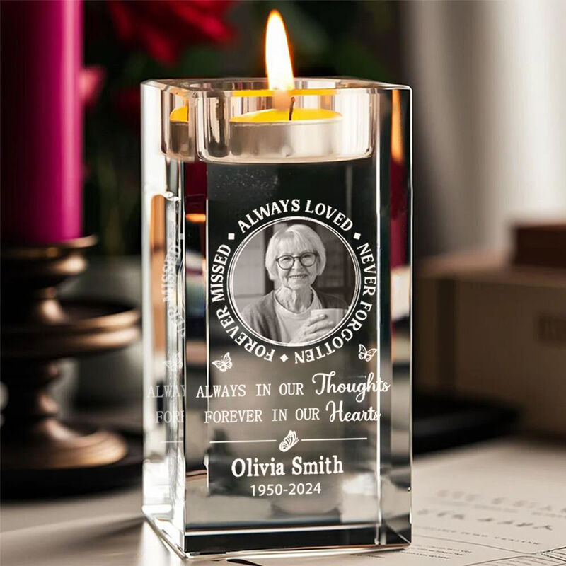 Personalized Crystal Candle Holder Commemorative Decorations as Gifts for Loved Ones