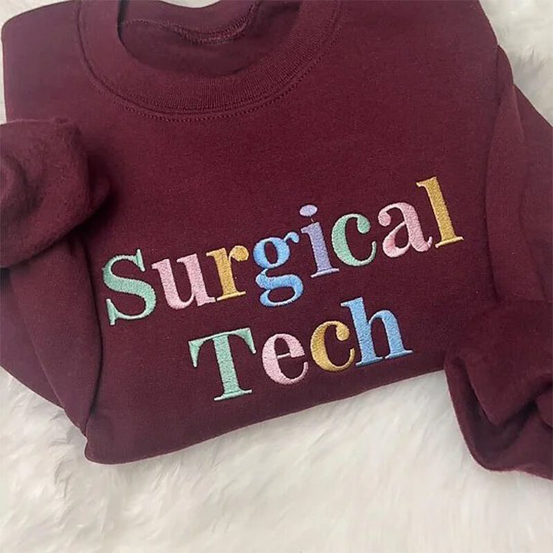 Personalized Sweatshirt Embroidered Custom Profession Pastel Colors Design Perfect Gift for Loved One