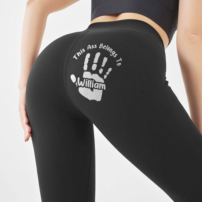 Gepersonaliseerde Legging Hoort Bij Een Gelukkige Hand Grappig Ontwerp Creatief Cadeau voor Haar Minnaar Echtgenote