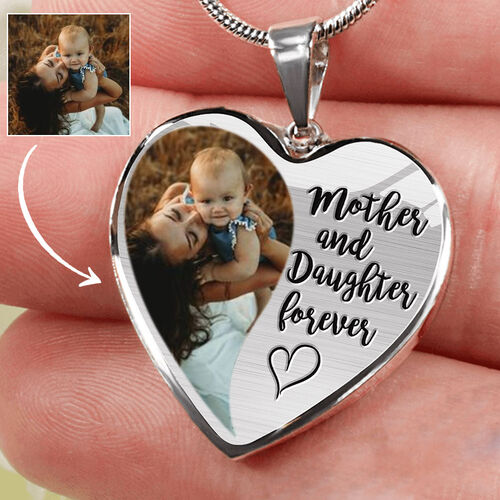 Personalisierte "Mutter und Tochter Forever" Gedenken Foto Halskette