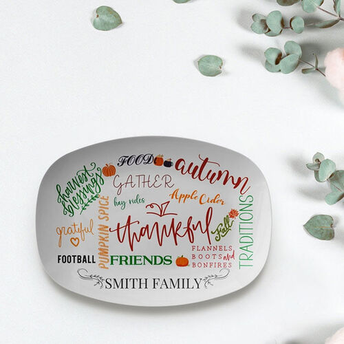 Personalized Name Plate with Colorful Graffiti for Thanksgiving Day