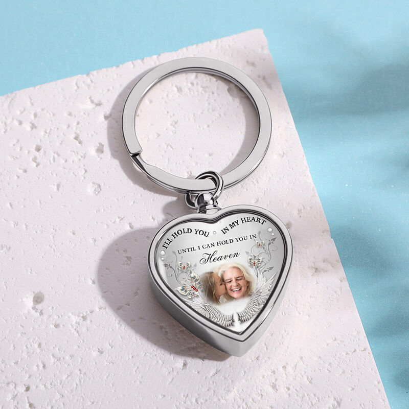 I'll Hold You In My Heart Custom Picture Memorial Urn Keychain